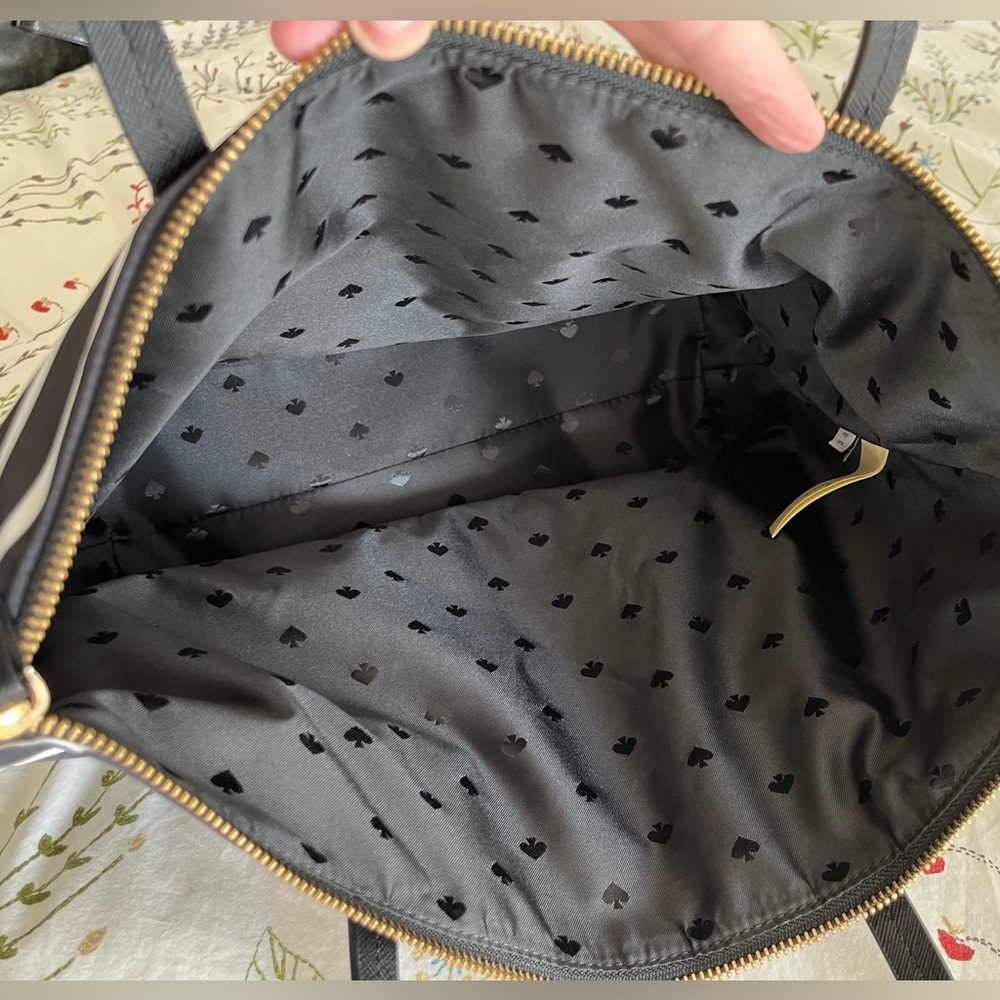 EUC Kate Spade Black and White Nylon Tote. - Picture 7 of 15